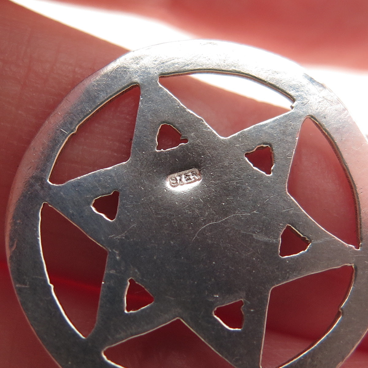 925 Sterling Silver Vintage Star of David Judaica Charm Pendant