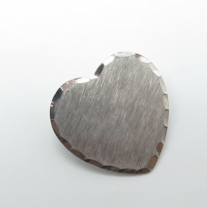 Beau 925 Sterling Silver Vintage Textured Heart Pin Brooch
