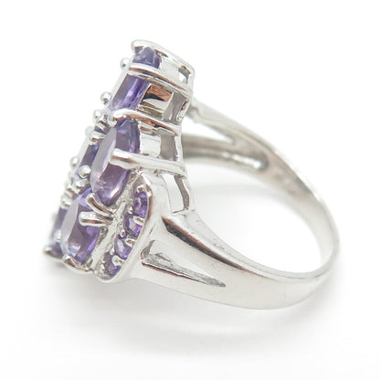 925 Sterling Silver Real Amethyst Gemstone Ring Size 9.25