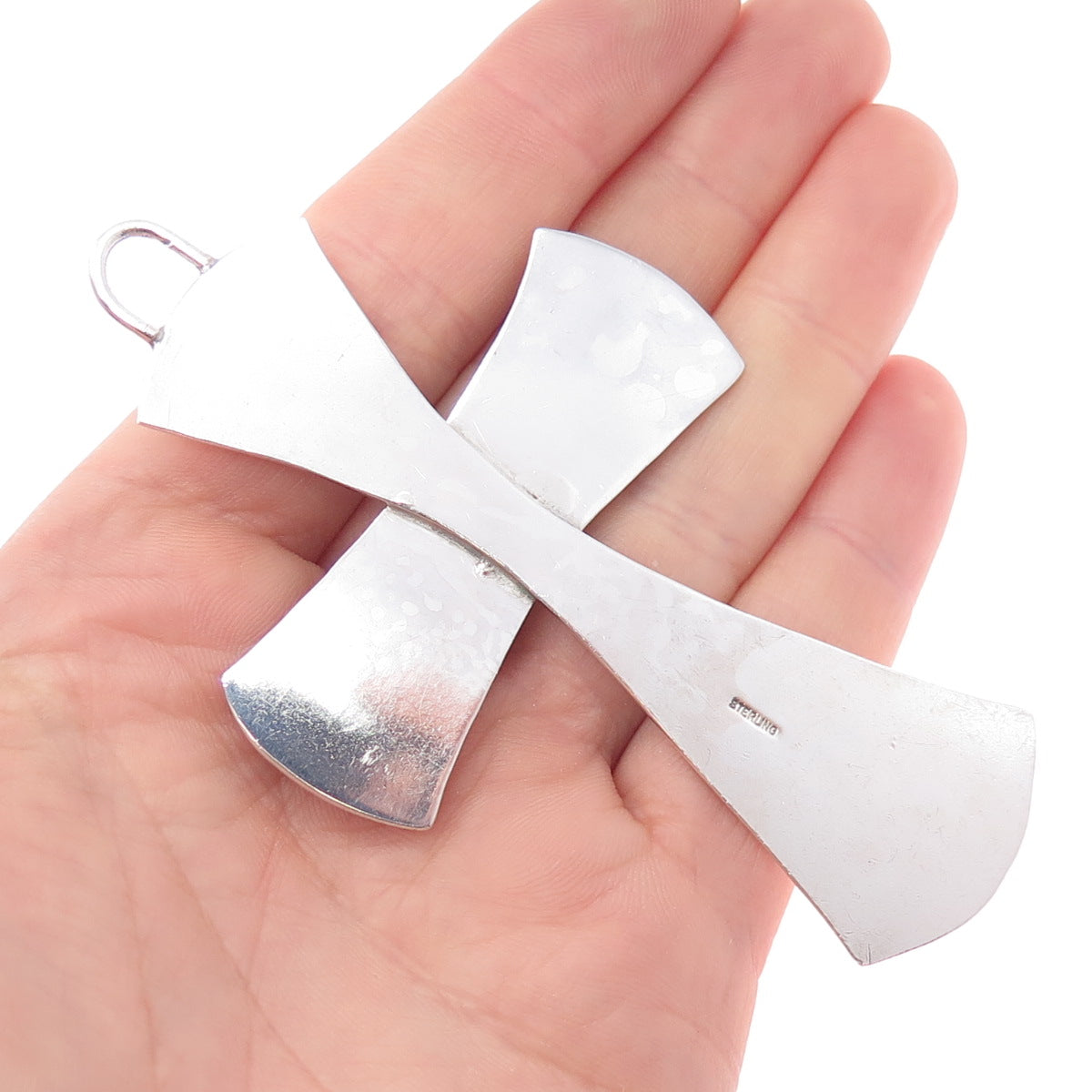 Old Pawn 925 Sterling Vintage Southwestern Bisbee Turquoise Cross Large Pendant