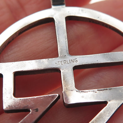 925 Sterling Silver Vintage RR Monogram Charm Pendant