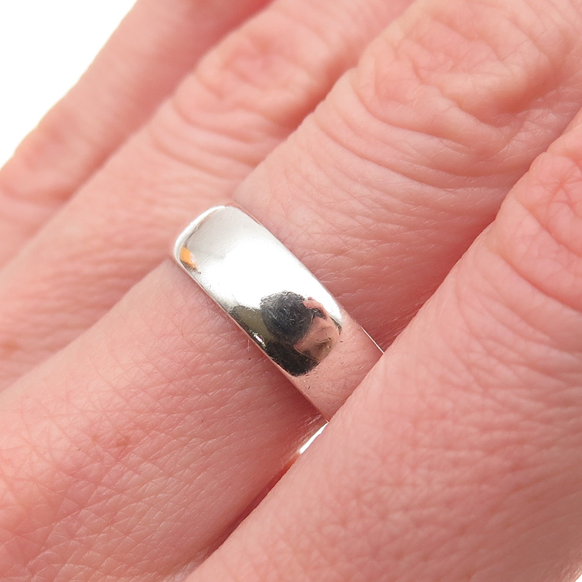 Wheeler Mfg 925 Sterling Silver Vintage Classic Wedding Band Ring Size 8