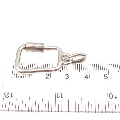 925 Sterling Silver Vintage Mexico Bracelet / Necklace Carabiner Lock Clasp
