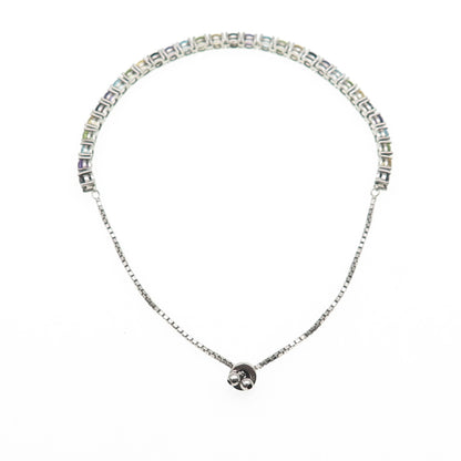 925 Sterling Topaz Amethyst Garnet Citrine & Peridot Adjustable Bracelet 6-10.5"