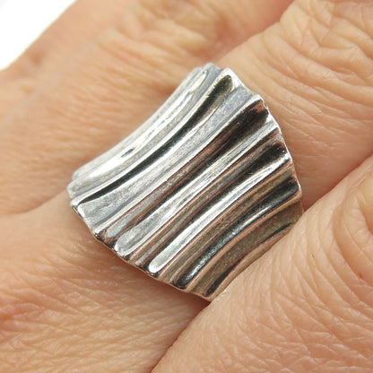 ROSS SIMONS 925 Sterling Silver Vintage Ribbed Ring Size 8.25