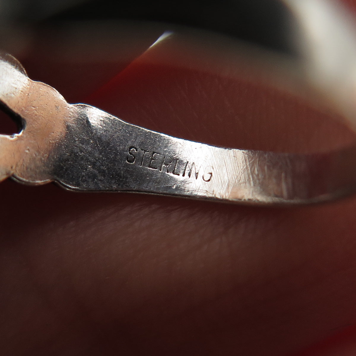 Old Pawn Sterling Silver Vintage Southwestern Turquoise Snake Eye Ring Size 5.75