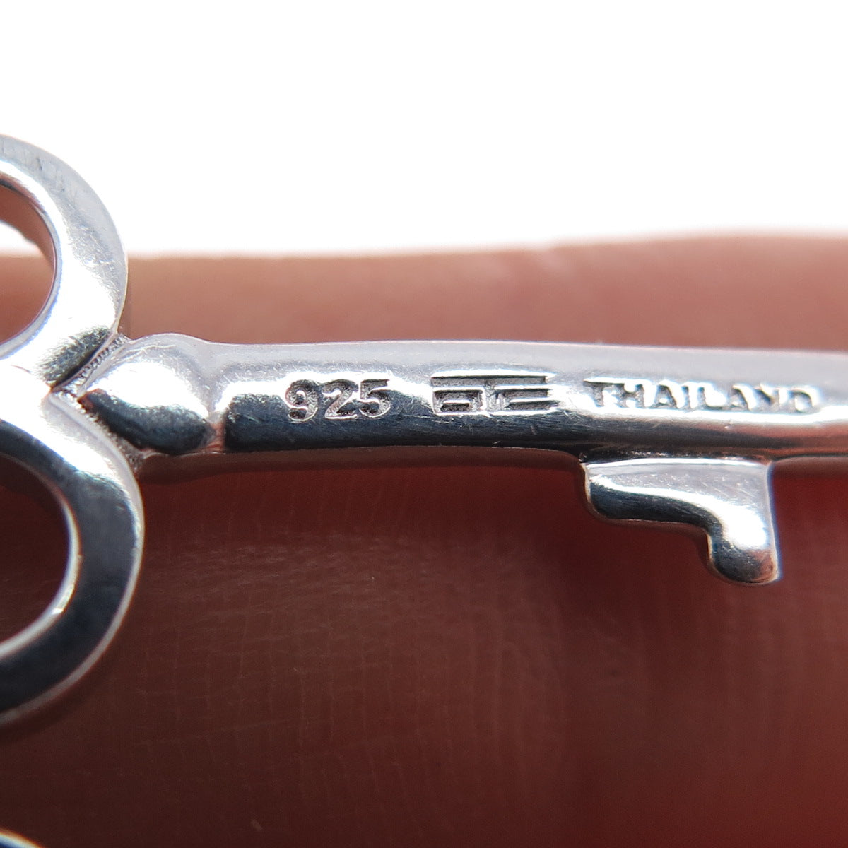 925 Sterling Silver Real Round-Cut Diamond Heart & Club Key Charm Pendant