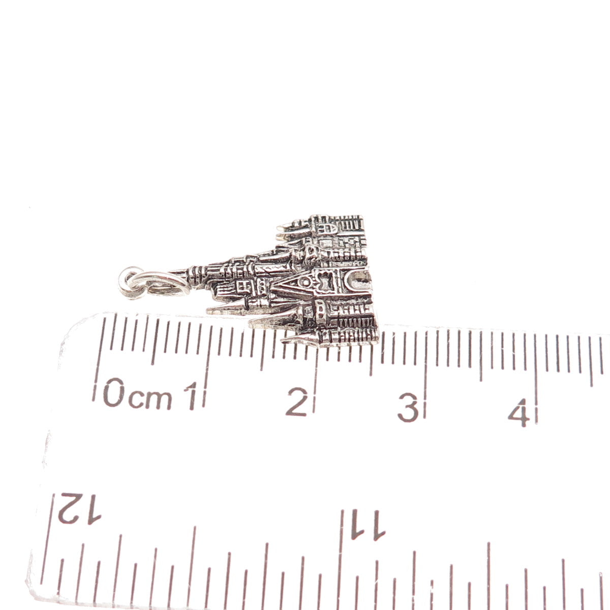 Disney 925 Sterling Silver Vintage Cinderella Castle Oxidized Charm Pendant