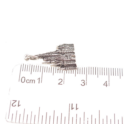 Disney 925 Sterling Silver Vintage Cinderella Castle Oxidized Charm Pendant