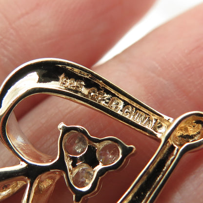 ROSS SIMONS 925 Sterling Silver 2-Tone Round-Cut C Z Heart Pendant