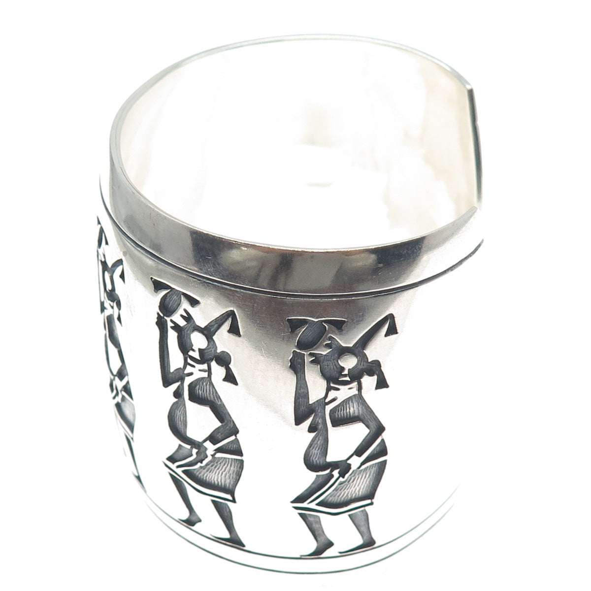 JERRY WHAGAD HONWYTEWA Old Pawn Sterling Silver Vintage Solid 174.7g Bracelet 8"