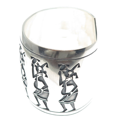 JERRY WHAGAD HONWYTEWA Old Pawn Sterling Silver Vintage Solid 174.7g Bracelet 8"