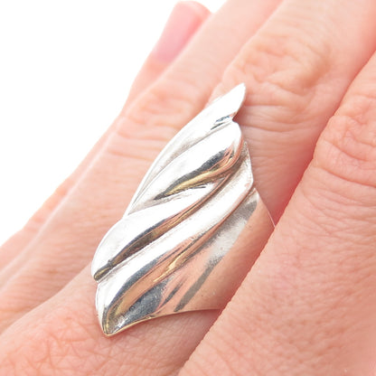 925 Sterling Silver Vintage Modernist Ring Size 6.75