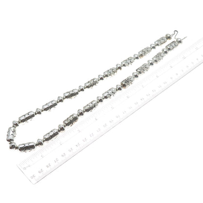Old Pawn Sterling Silver Vintage Southwestern Beaded Chain Tribal Necklace 22"