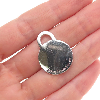 Tiffany & Co. 925 Sterling Silver Vintage 2001 Round Tag Charm Pendant