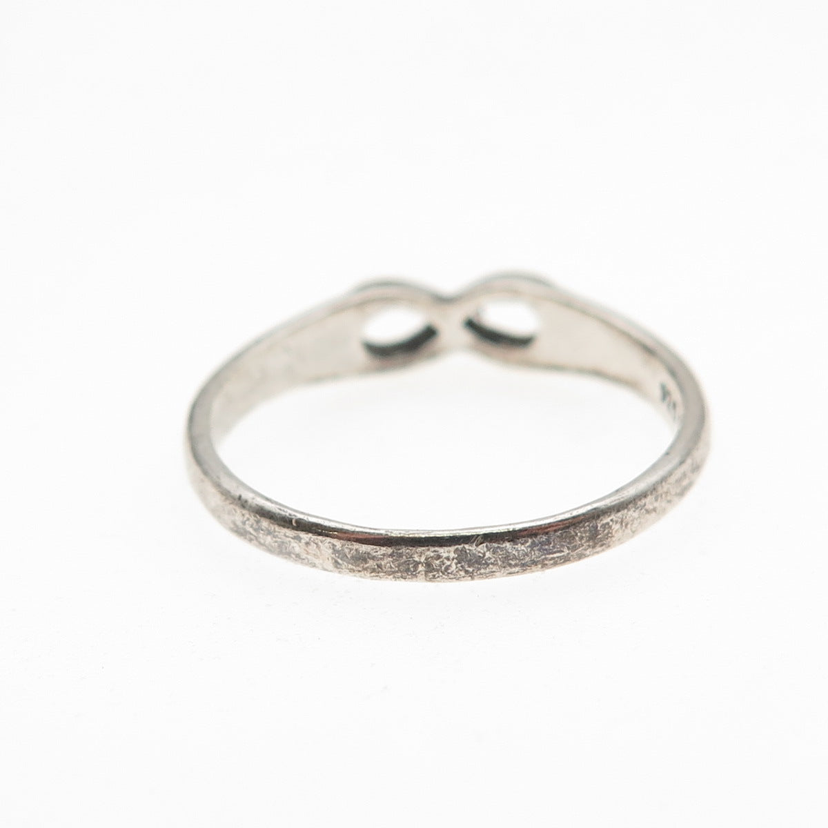 Bee 925 Sterling Silver Vintage Infinity Oxidized Ring Size 7.75