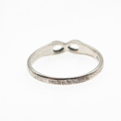 Bee 925 Sterling Silver Vintage Infinity Oxidized Ring Size 7.75