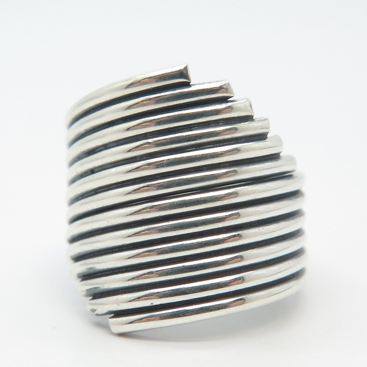 925 Sterling Silver Vintage Wire Wrapped Ring Size 7