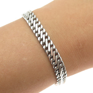 835 Silver Vintage Braided Link Bracelet 7.25"
