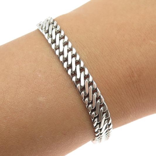 835 Silver Vintage Braided Link Bracelet 7.25"