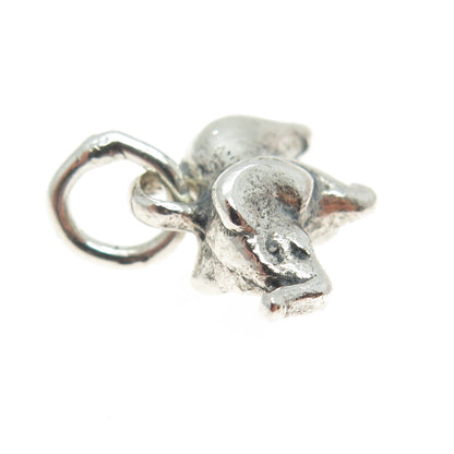 925 Sterling Silver Vintage Elephant For Good Luck 3D Pendant