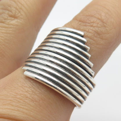 925 Sterling Silver Vintage Wire Wrapped Ring Size 9