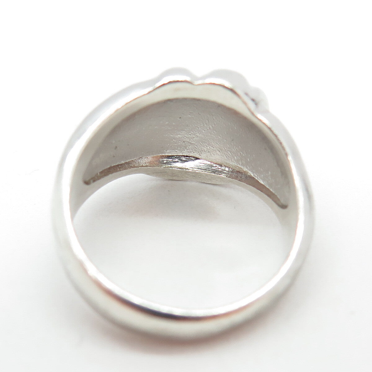 925 Sterling Silver Vintage Modernist Puffy Ring Size 6.25