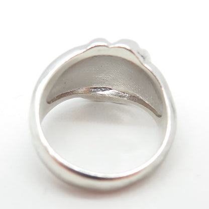 925 Sterling Silver Vintage Modernist Puffy Ring Size 6.25