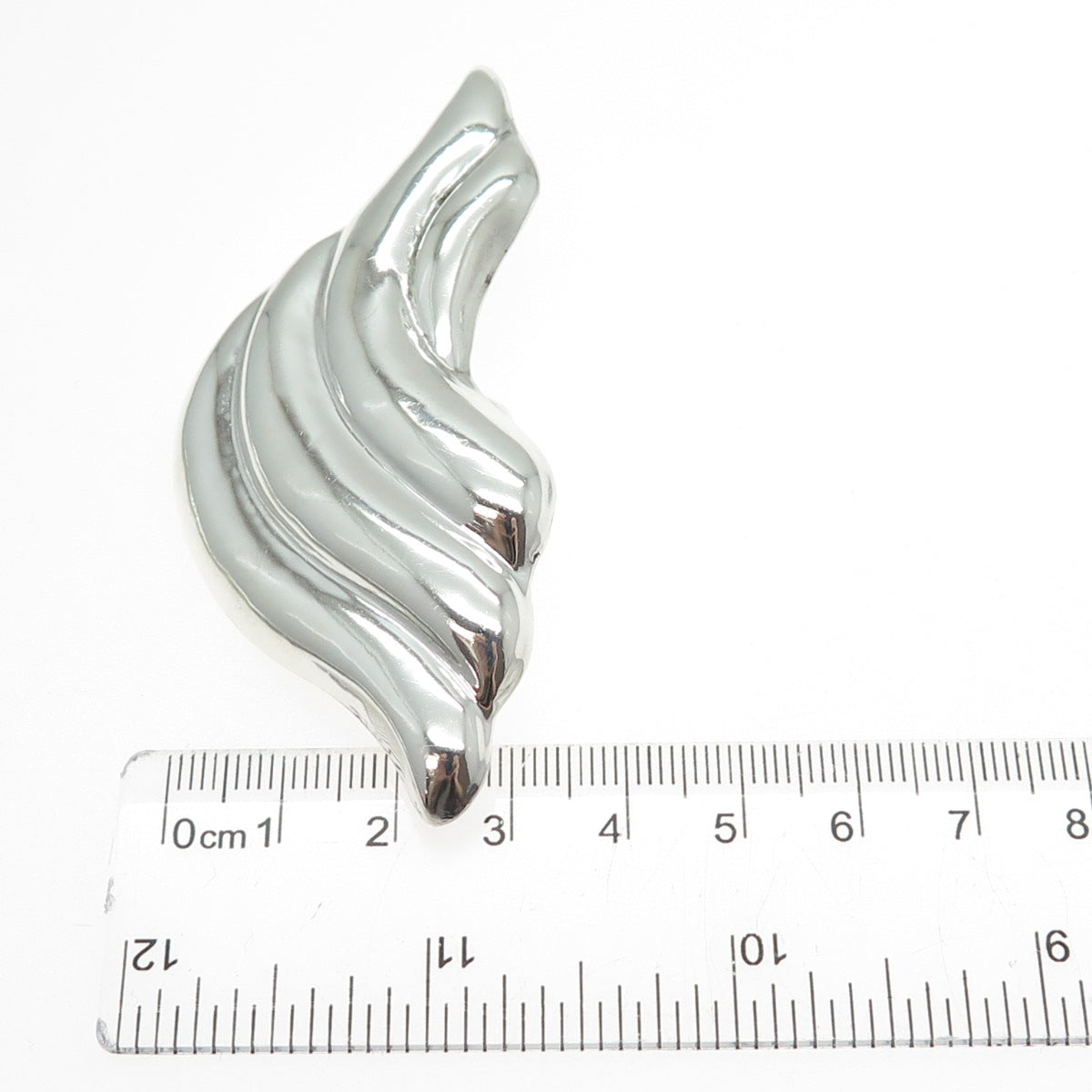 925 Sterling Silver Vintage Mexico Modernist Oxidized Pin Brooch / Pendant