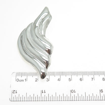925 Sterling Silver Vintage Mexico Modernist Oxidized Pin Brooch / Pendant