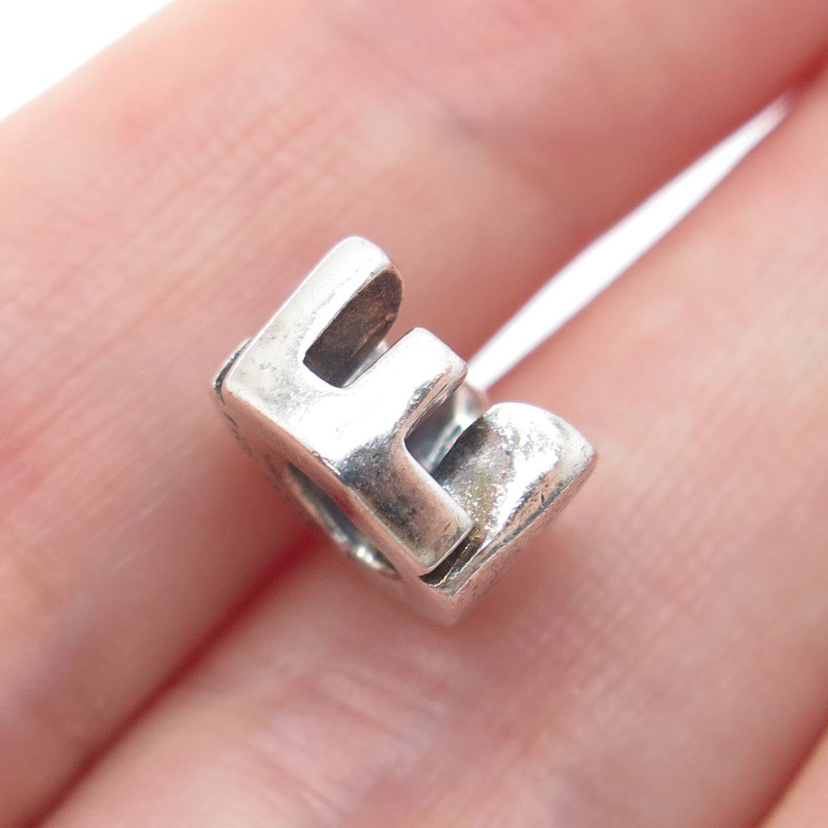 CHAMILIA 925 Sterling Silver Letter F Initial Bead Charm