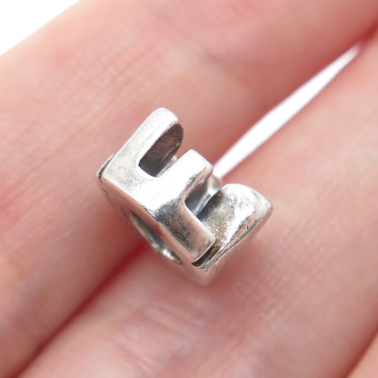 CHAMILIA 925 Sterling Silver Letter F Initial Bead Charm