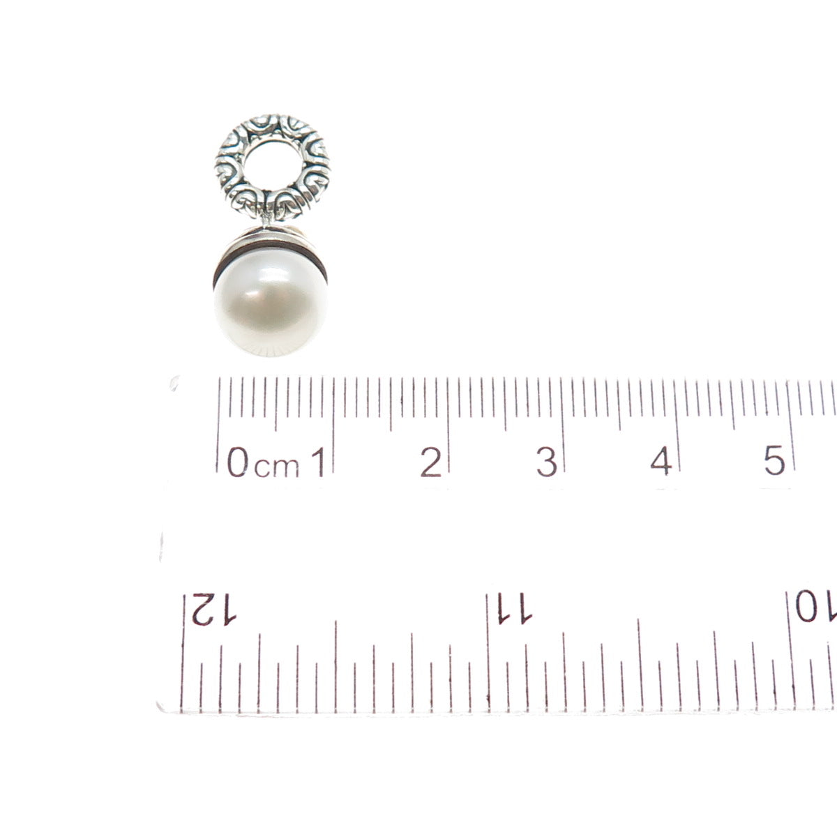 925 Sterling Silver 10K Gold Real Pearl Slide Dangle Bead Charm