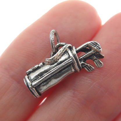 925 Sterling Silver Vintage Golf Club Oxidized Minimalist Charm Pendant