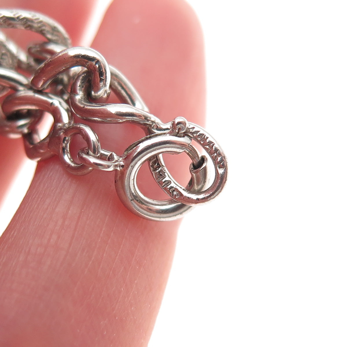 Winard 925 Sterling Silver Vintage Figaro Link Bracelet 7"