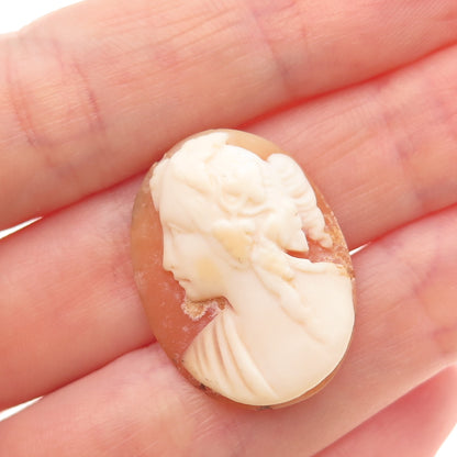 Antique Art Deco Real Mother-of-Pearl Carved Lady Cameo