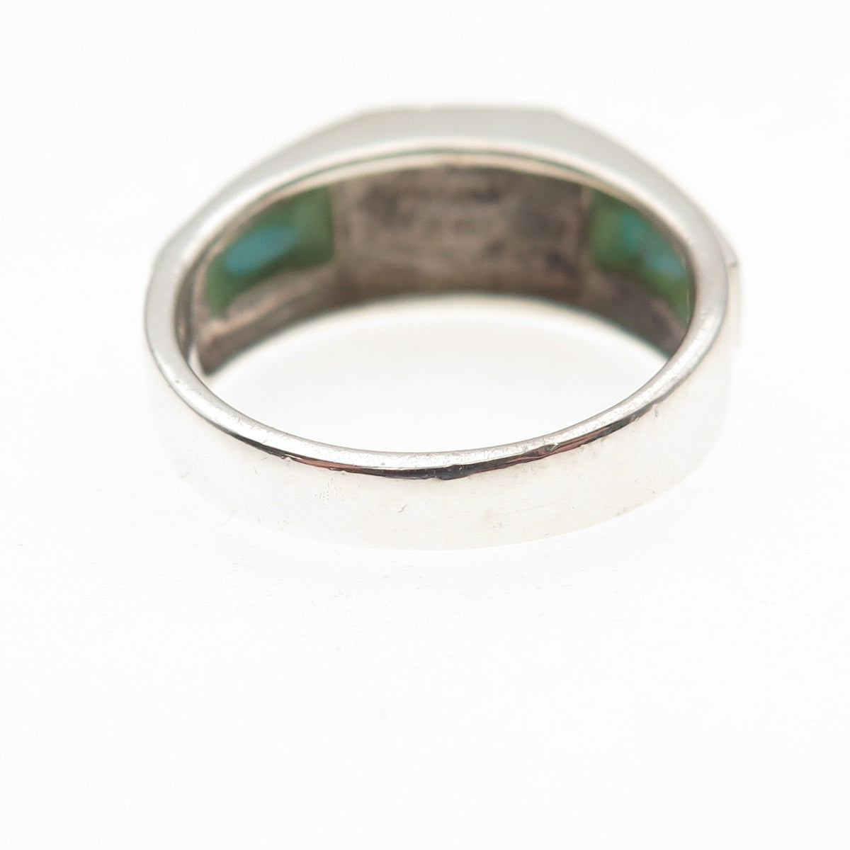 925 Sterling Silver Vintage Real Lapis & Turquoise Ring Size 8