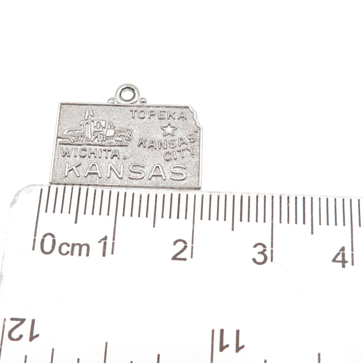 M&M Mark Mercy 925 Sterling Silver Vintage Kansas State Map Mini Charm Pendant