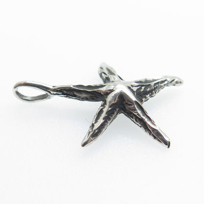 925 Sterling Silver Vintage Starfish Oxidized Charm Pendant