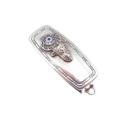 Hickok Beltogram Sterling Silver Antique Art Deco Enamel Elks Lodge Belt Loop