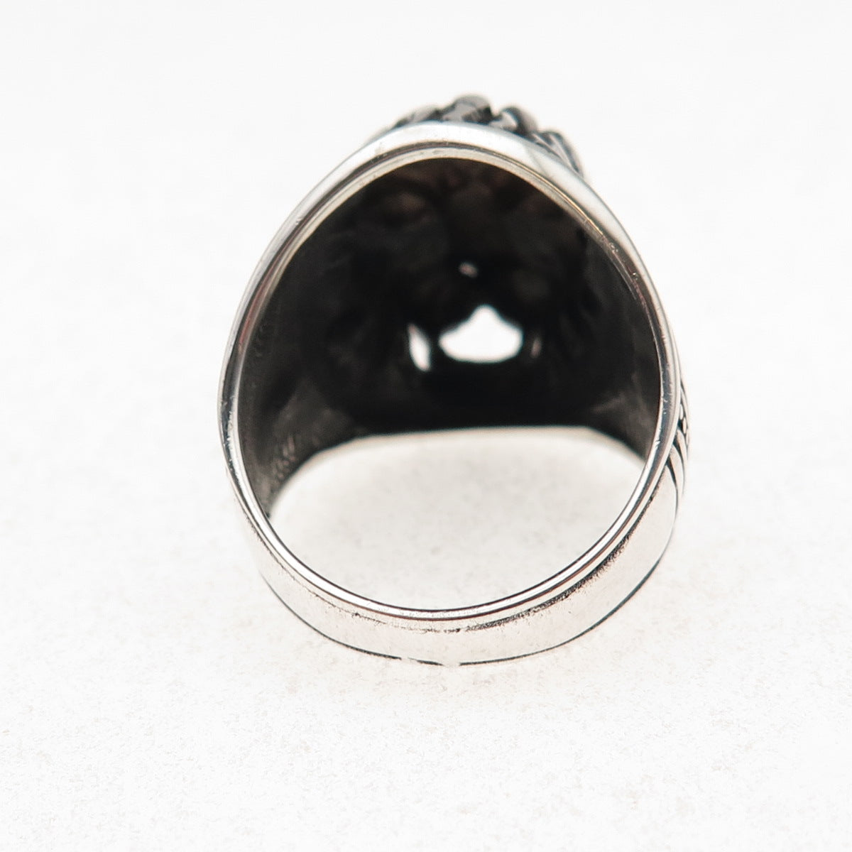 925 Sterling Silver Vintage Lion King Oxidized 3D Ring Size 8.5