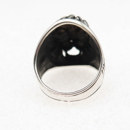 925 Sterling Silver Vintage Lion King Oxidized 3D Ring Size 8.5
