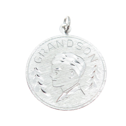 GRIFFITH & SONS CO 925 Sterling Silver Vintage Grandson Charm Pendant