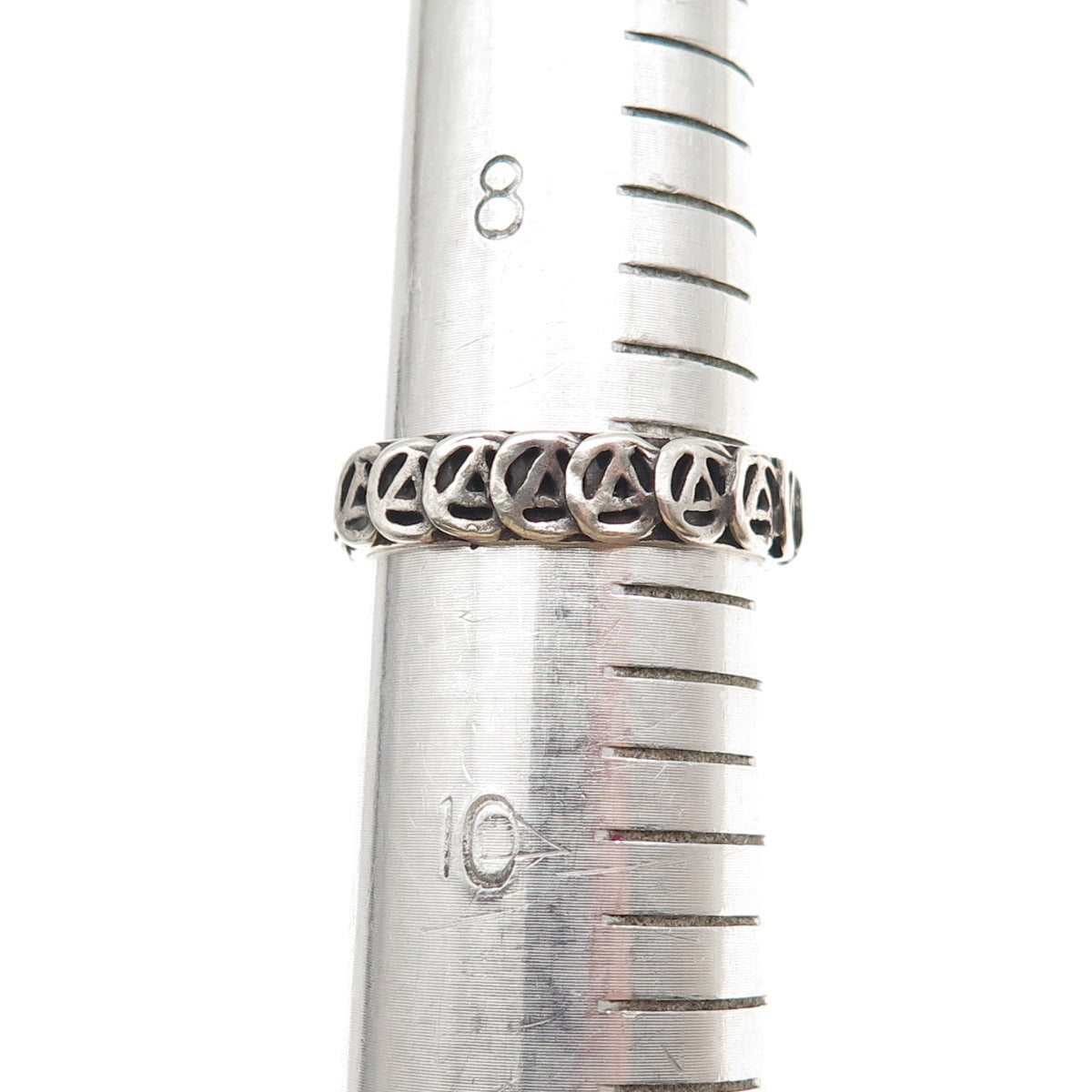 925 Sterling Silver Vintage Alcoholics Anonymous Oxidized Band Ring Size 9