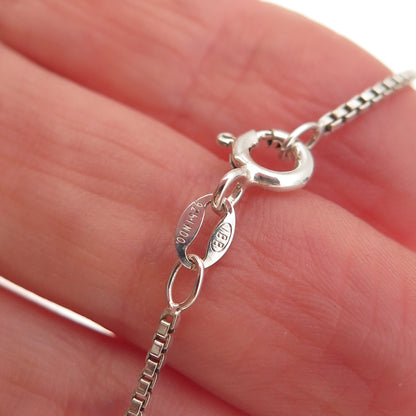 925 Sterling Silver Vintage Box Chain Necklace 18"