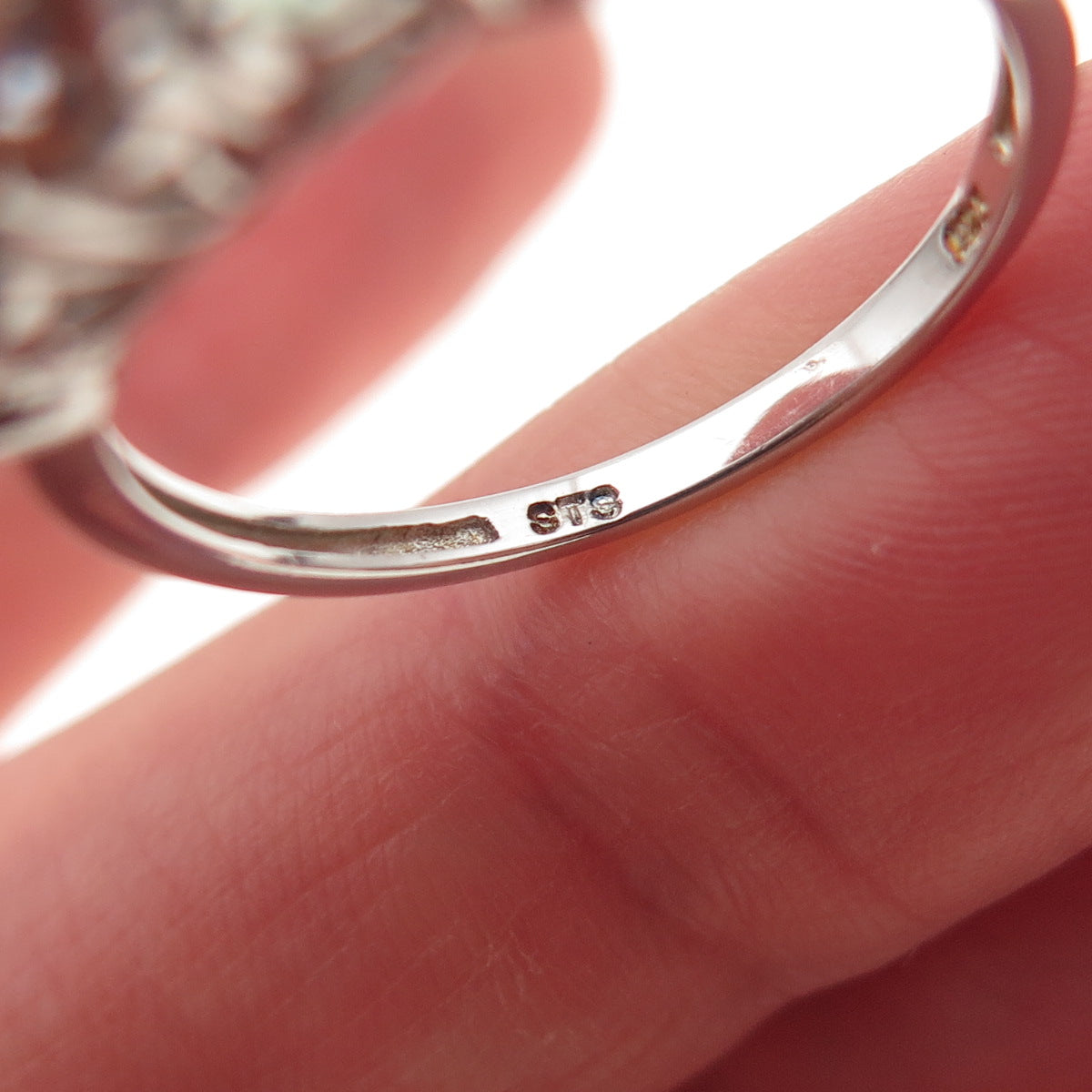 Chuck Clemency 925 Sterling Silver Real Diamond & Iolite Ring Size 8