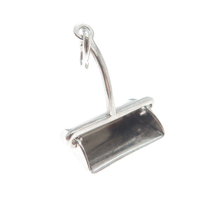 925 Sterling Silver Antique Dust Scoop Minimalist Charm Pendant