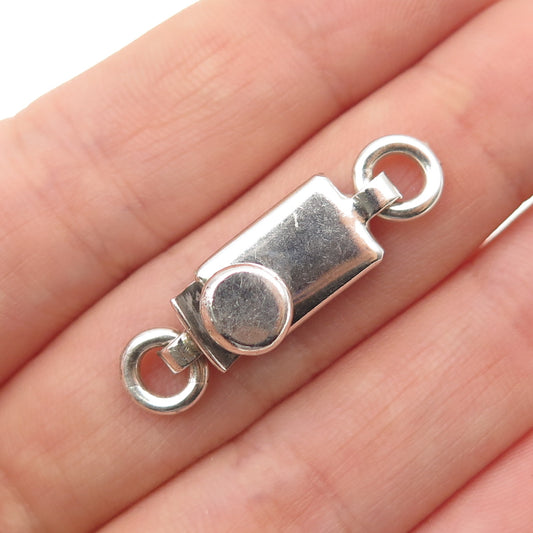 925 Sterling Silver Vintage Bracelet / Necklace Box Lock Clasp