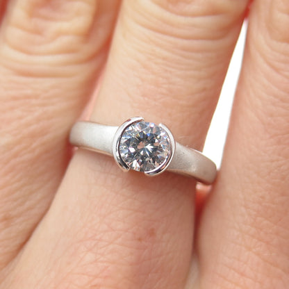 925 Sterling Silver Round-Cut C Z Promise Ring Size 6.75