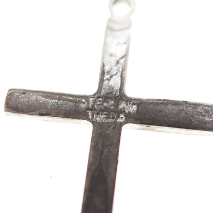 THEDA 925 Sterling Silver Antique Art Deco Real Marcasite Cross Charm Pendant